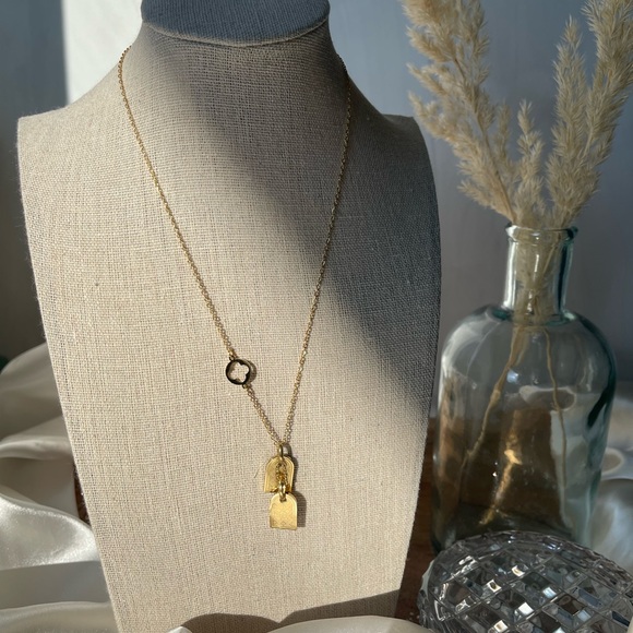 *LAST ONE!* Monogram Tags Necklace 18k Gold Plated - Picture 11 of 11